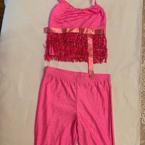 Kelle Hot Pink Pants&Top Dance Costume -Large Child